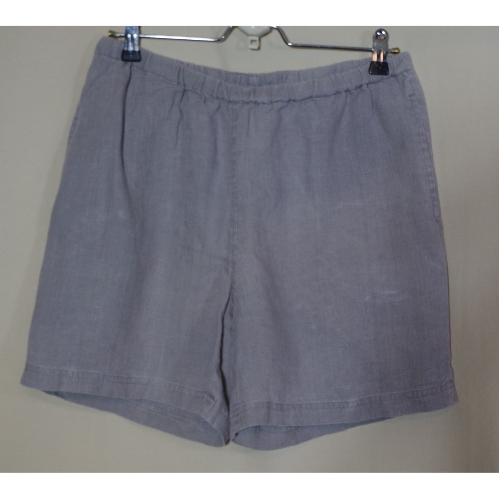 Gap Women Size Small Grey 100% Linen Elastic Waist Pull On Shorts RN54023